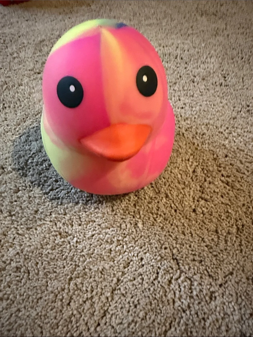 Pink & Yellow Rubber Duck Bird Toy for Playtime